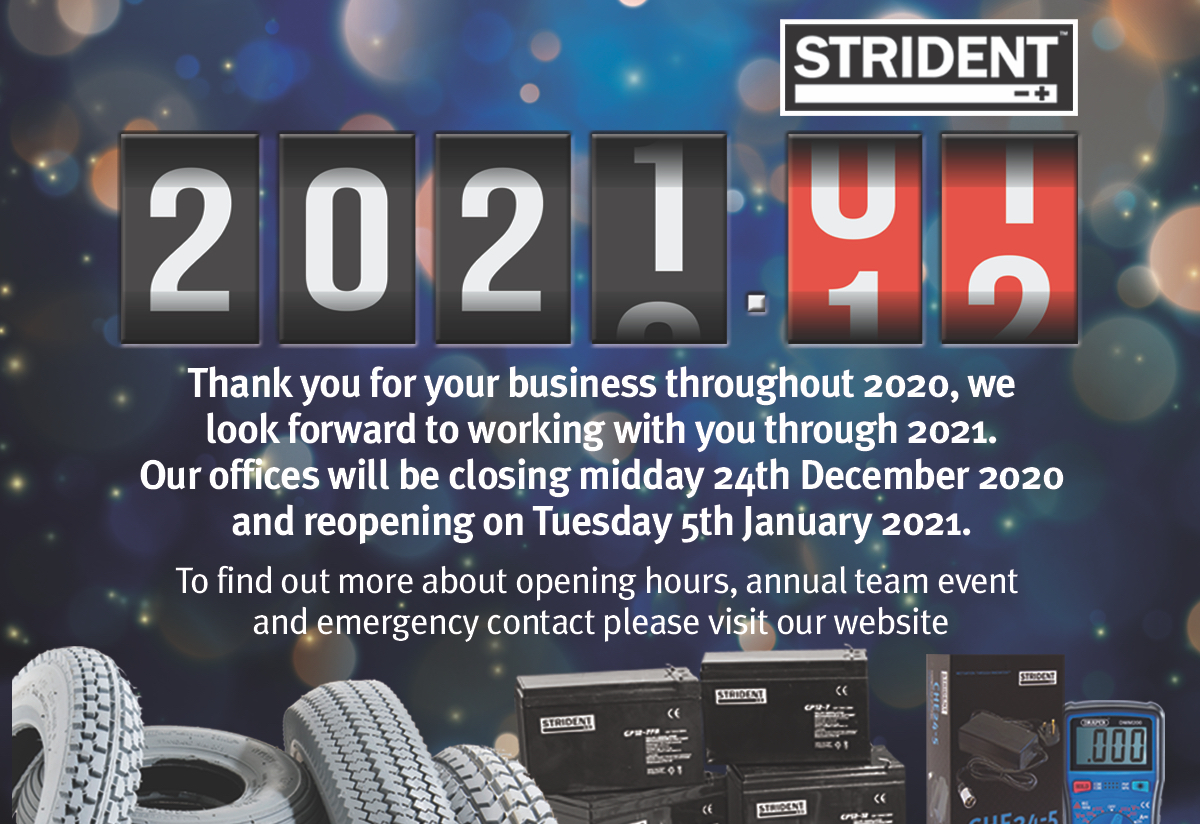 Strident_Power's tweet image. Thank you to everyone for your business throughout 2020, we look forward to working with you in 2021.

Our offices close midday 24th December, and reopen on 5th Jan.
 
For more info about opening hours, team events and emergency contact visit our website: stridentbatteries.com