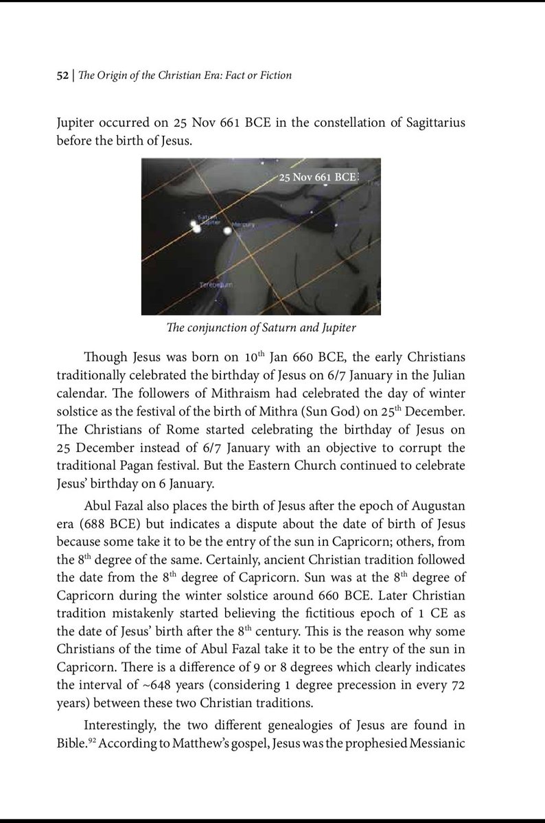 in evening and dancing with lightening torches.The Christians of Rome started celebrating the birthday of Jesus on 25 December although Jesus was born on 10th Jan 660 BCE with an objective to corrupt the traditional Pagan festival. 5/n