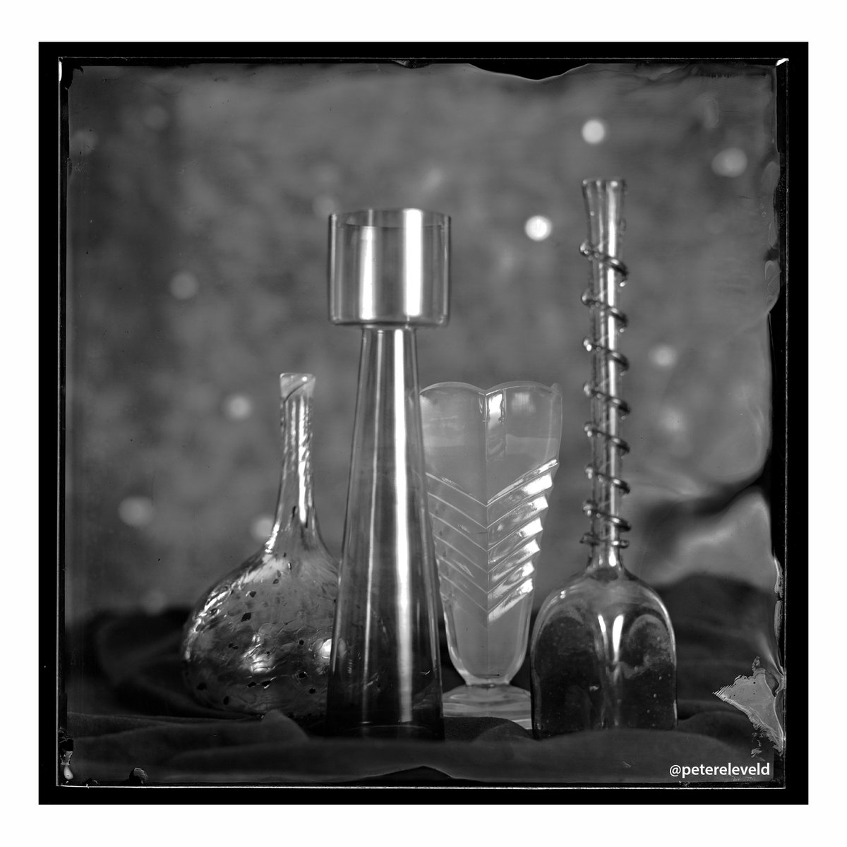 PeterEleveld's tweet photo. Shot last week 'Still live with glass’, Wetplate collodion on glass 18x18cm, Lens Stylor Paris, H. Roussel 300mm. Used daylight and led light.
#wetplatecollodion #collodion #wetplates #ambrotype #photography #analog #fineart #blackandwhite #monochrome #stilllive https://t.co/wao01BjpDZ