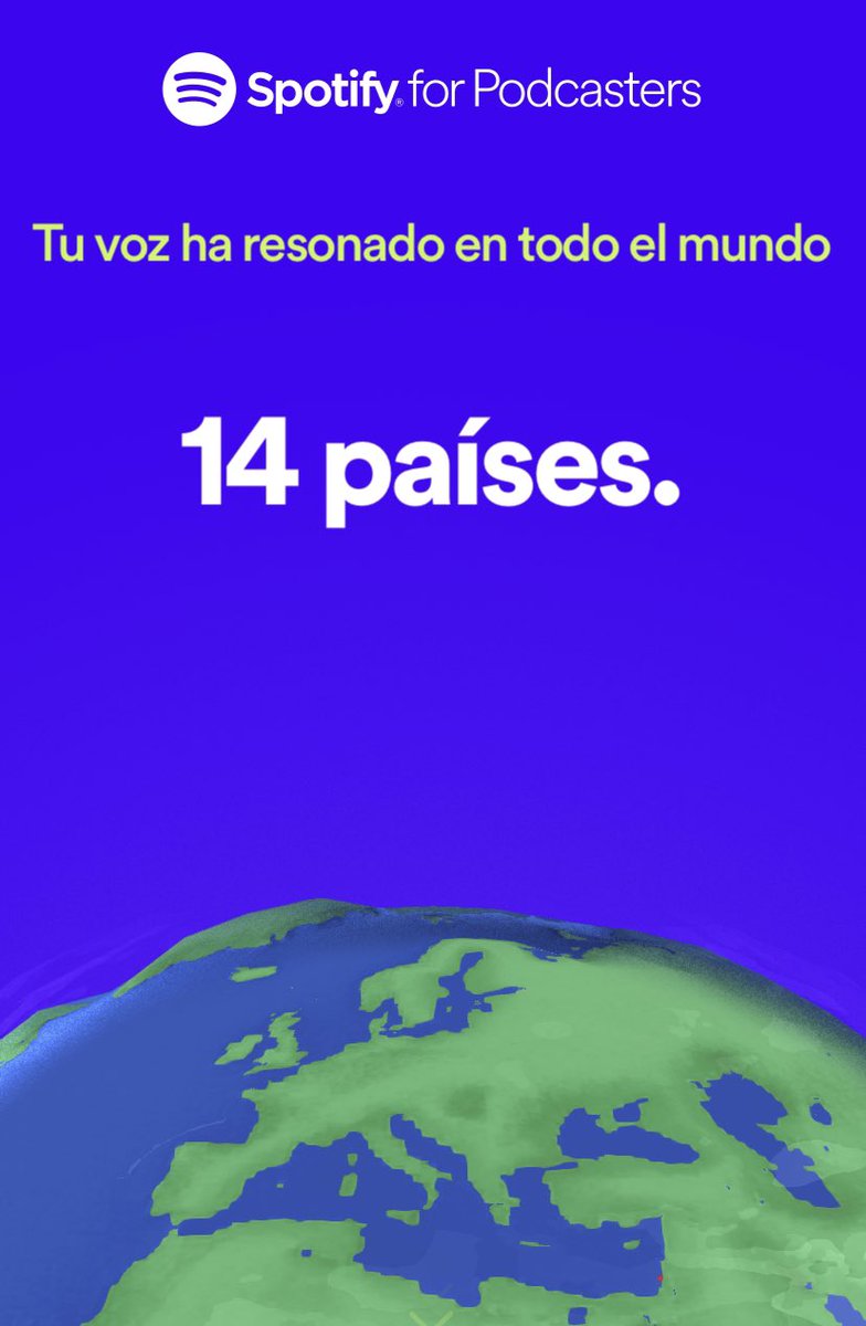 Pues sí amigüitxs... Nos faltan algunos países más por conquistar pero... 14 ya están ahí... ¿Nos ayudas a que nos conozcan? Es fácil ¡Solo tienes que darle a RT! Y seguirnos en: open.spotify.com/show/1Xk6b8qe9… 

<a href="/juanrpanos/">Juan R. de los Paños</a> <a href="/gabriel3gg/">Gabriel Gómez</a> <a href="/GinesHaro/">ginesharo</a> <a href="/magoKARIM/">karim</a> <a href="/amoyacoach/">Antonio Moya</a> <a href="/AlertasEmpleo/">Alertas de Empleo</a>