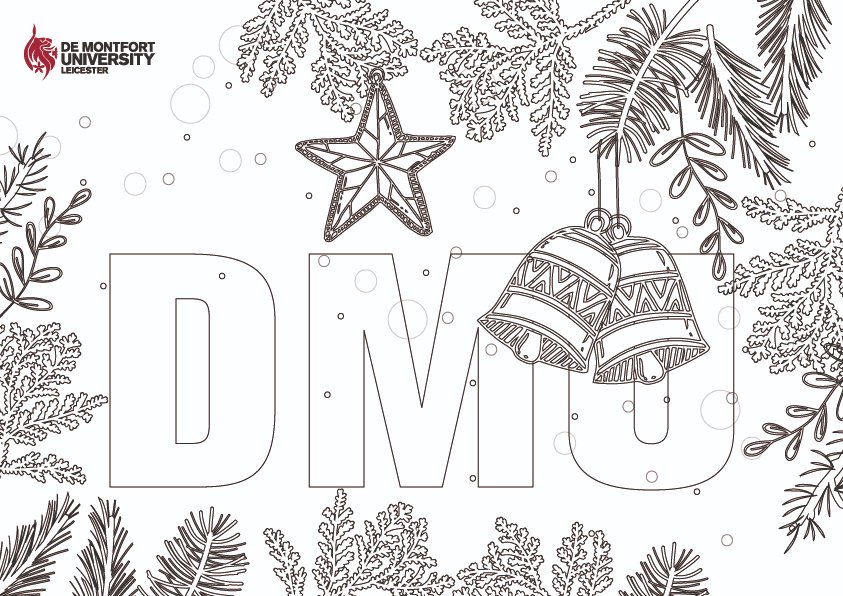 dmuleicester's tweet photo. Add some colour to your afternoon with our DMU Christmas colouring sheets 🎨🖌️ 
Make sure you post your finished versions, we'd love to see them 😍 #YourDMUFuture https://t.co/q4zhh3CJlG
