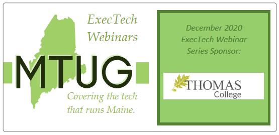 MTUG_Maine's tweet photo. 11a TODAY (12/16) via Webex, join us for "Tech User Groups - Catalyzing Maine Tech" with *4* great regional groups! @AgileMaine, @DCg207, #ISC2Maine, & @SMMUGMaine discuss their work & contributions to #MaineTech. Sponsored by @ThomasCollege!
FMI/Join: https://t.co/LtC8349ocg https://t.co/a1o4SzddVN