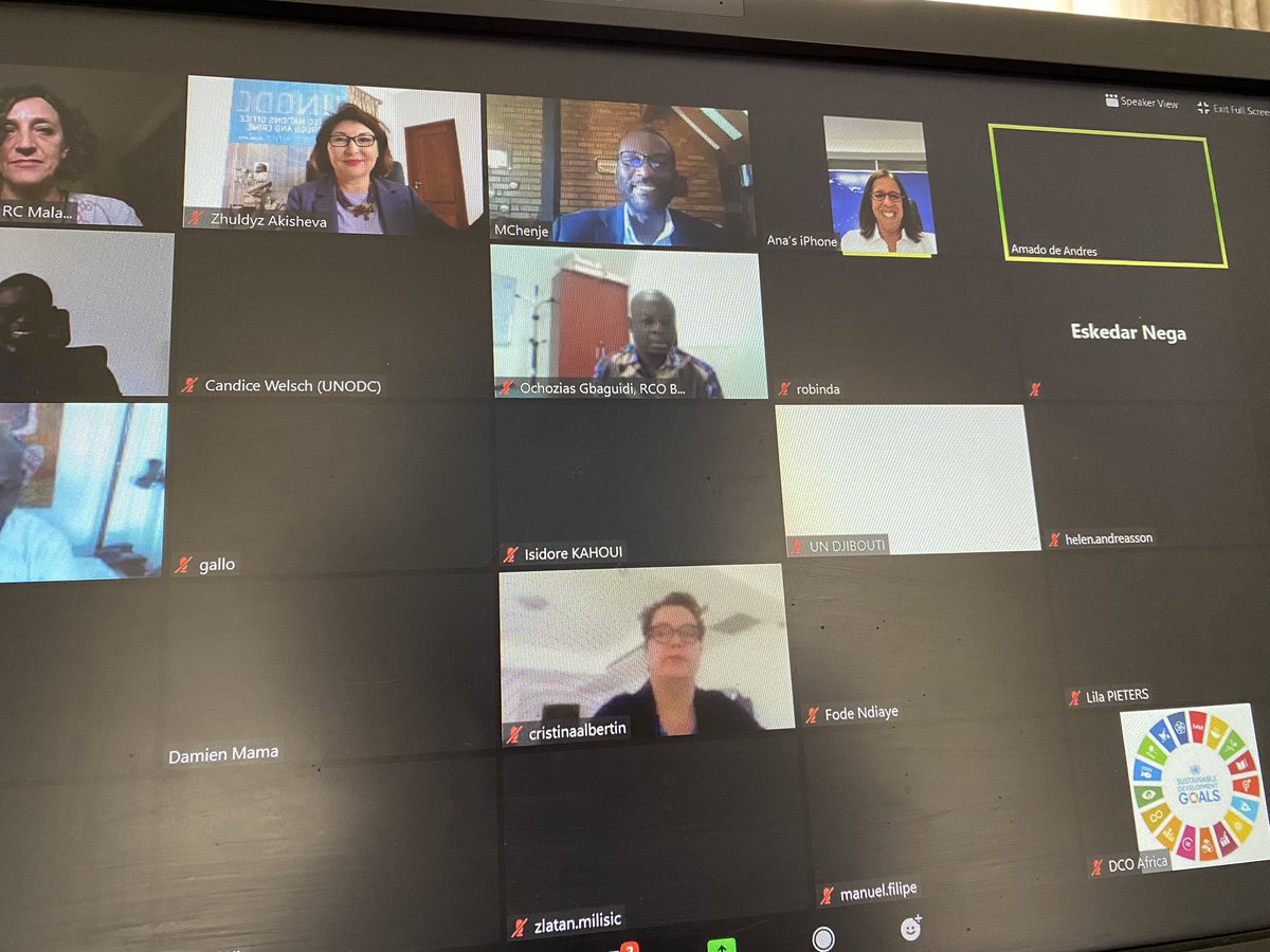 ZhuldyzAkisheva's tweet photo. Interactive discussion @UN #Africa #ResidentCoordinator Monthly Forum on #UN #unodc work against #Corruption & #IllicitFinancialFlow @UNODC starts deployment of experts to RC’s teams @GhadaFathiWaly @MiwaKatoEmpower @bstrobelshaw @MunyaradziChen7 #RCSystem https://t.co/27GqcR4u5t