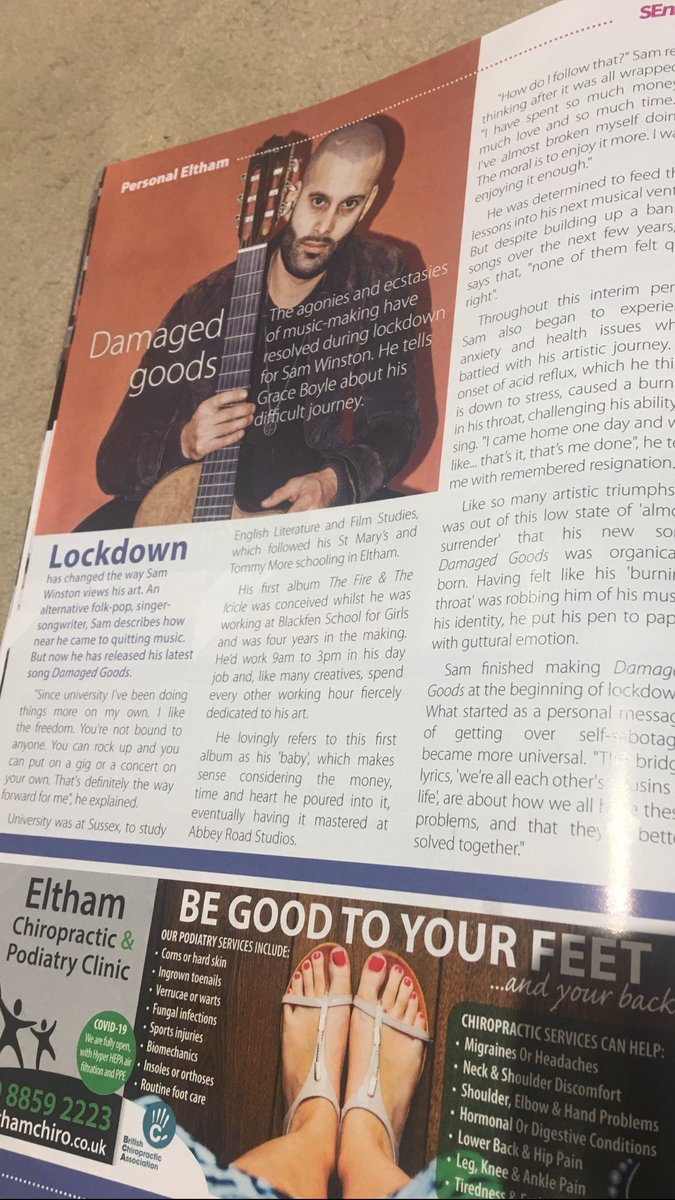 SamWinstonMusic's tweet photo. 🙌 Big shout out to @SEninemag + @GraceBoyle94 for featuring me in the December Edition, discussing my latest single “Damaged Goods” &amp; life as a musician during lockdown. Here’s the link to read online: https://t.co/oLaa2x9AxR
#samwinstonmusic #damagedgoods @Spotify @SpotifyUK https://t.co/cuwuEQVvYR