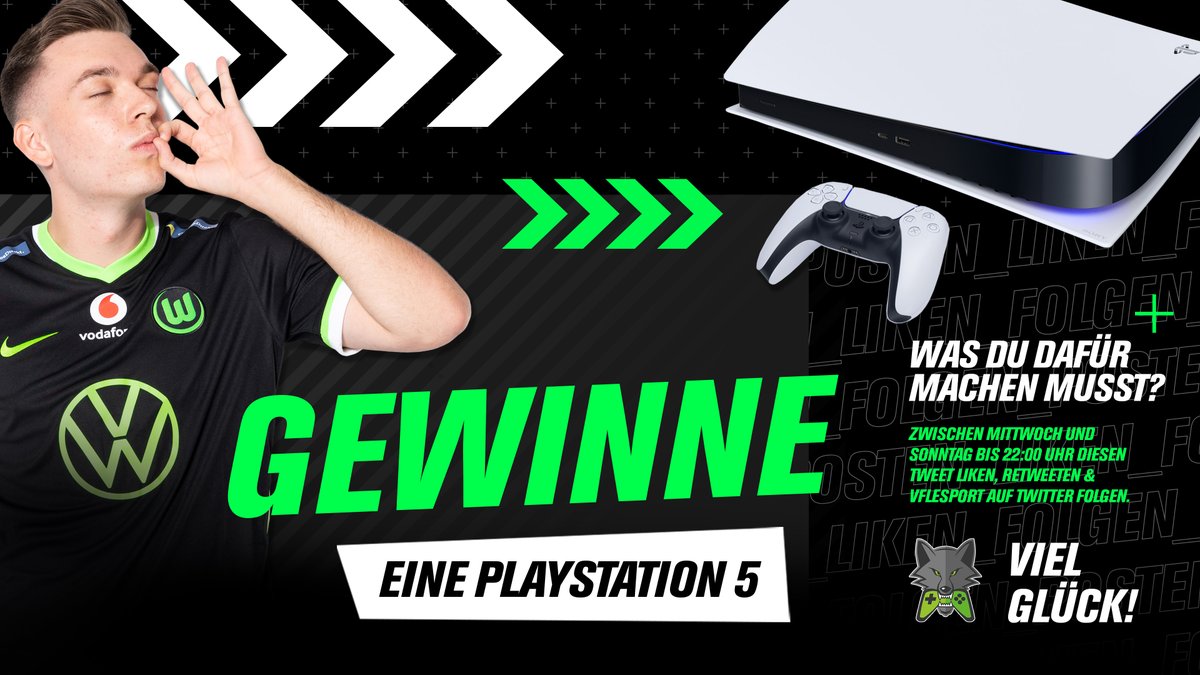 VfL Wolfsburg E-Sport (@vflesport) on Twitter photo Der Weihnachtsmann war schon in Wolfsburg. 🎅
Ihr könnt eine #PS5 gewinnen, welche schon nächste Woche bei euch sein wird. 🎮
Teilnehmen könnt ihr wie folgt: 💪
- <a href="/VfLeSport/">VfL Wolfsburg E-Sport</a> folgen
- Diesen Tweet liken & retweeten
Viel Erfolg! 💚
#VfLeSport Der Weihnachtsmann war schon in Wolfsburg. 🎅
Ihr könnt eine #PS5 gewinnen, welche schon nächste Woche bei euch sein wird. 🎮
Teilnehmen könnt ihr wie folgt: 💪
- <a href="/VfLeSport/">VfL Wolfsburg E-Sport</a> folgen
- Diesen Tweet liken & retweeten
Viel Erfolg! 💚
#VfLeSport