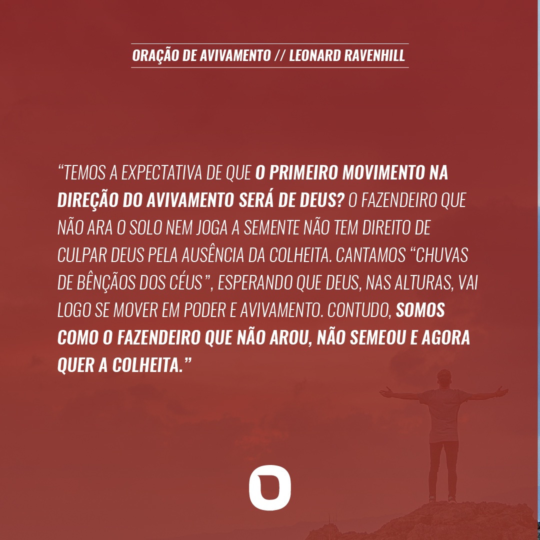 O livro ORAÇÃO DE AVIVAMENTO, por Leonard Ravenhill, um clássico para todos que anseiam pelo pleno avivamento. Se você está preparado, acesse: loja.orvalho.com

#lancamento #oracao #oracaodeavivamento #leonardravenhill