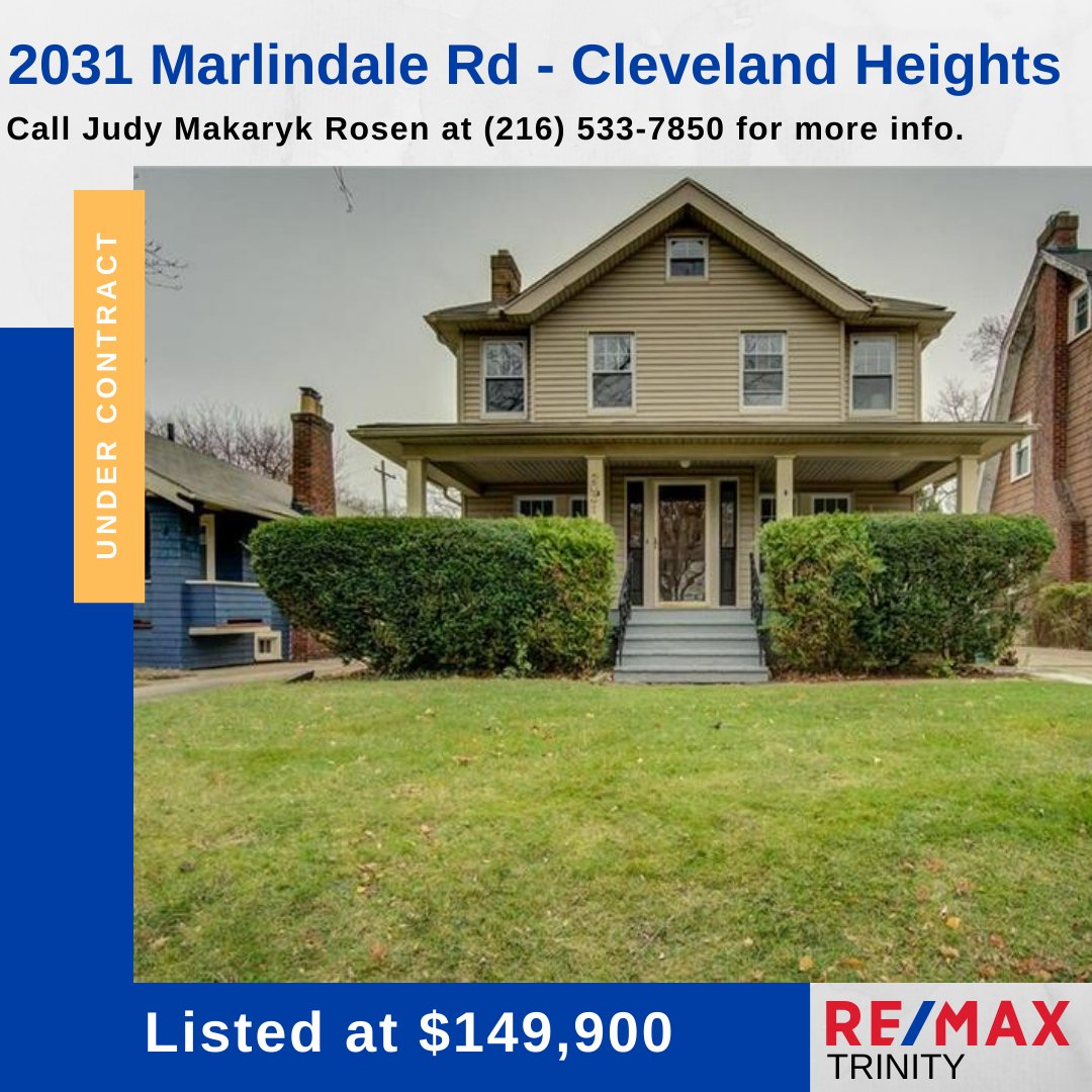 RemaxTrinityOH's tweet photo. Under Contract 📃 2031 Marlindale Rd - Cleveland Heights, OH
🛏️ 4 bedrooms
🛁 2 bathrooms
📏 2,576 sqft.
✍️ Listed at $149,900
📞 Call Judy at (216) 533-7850

Learn more at https://t.co/qG6iLEV7T9 https://t.co/77sdxsCu7y
