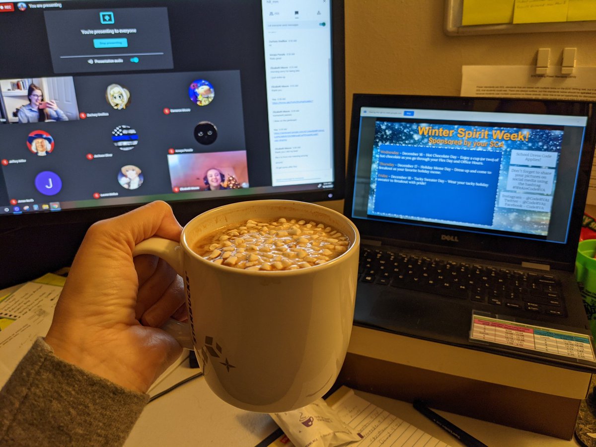EducationErin's tweet image. Celebrating Hot Chocolate Day with my @CodeRVA1 Morning Meeting! #WeAreCodeRVA