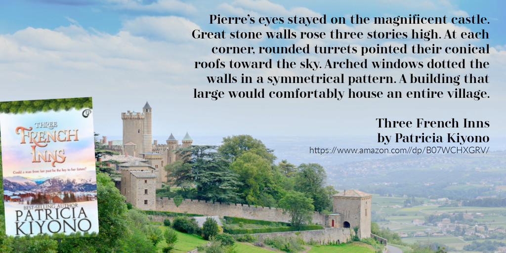 PatriciaKiyono's tweet photo. Today's #BookQW word is STONE. From Three French Inns, Pierre gets his first look at the home where his mother grew up. https://t.co/G8jo9VxptD #Christmasromance #novella #regencyromance #cleanromance #AHAGrp #MMRWA #99cents https://t.co/Gk7wHaBpq8