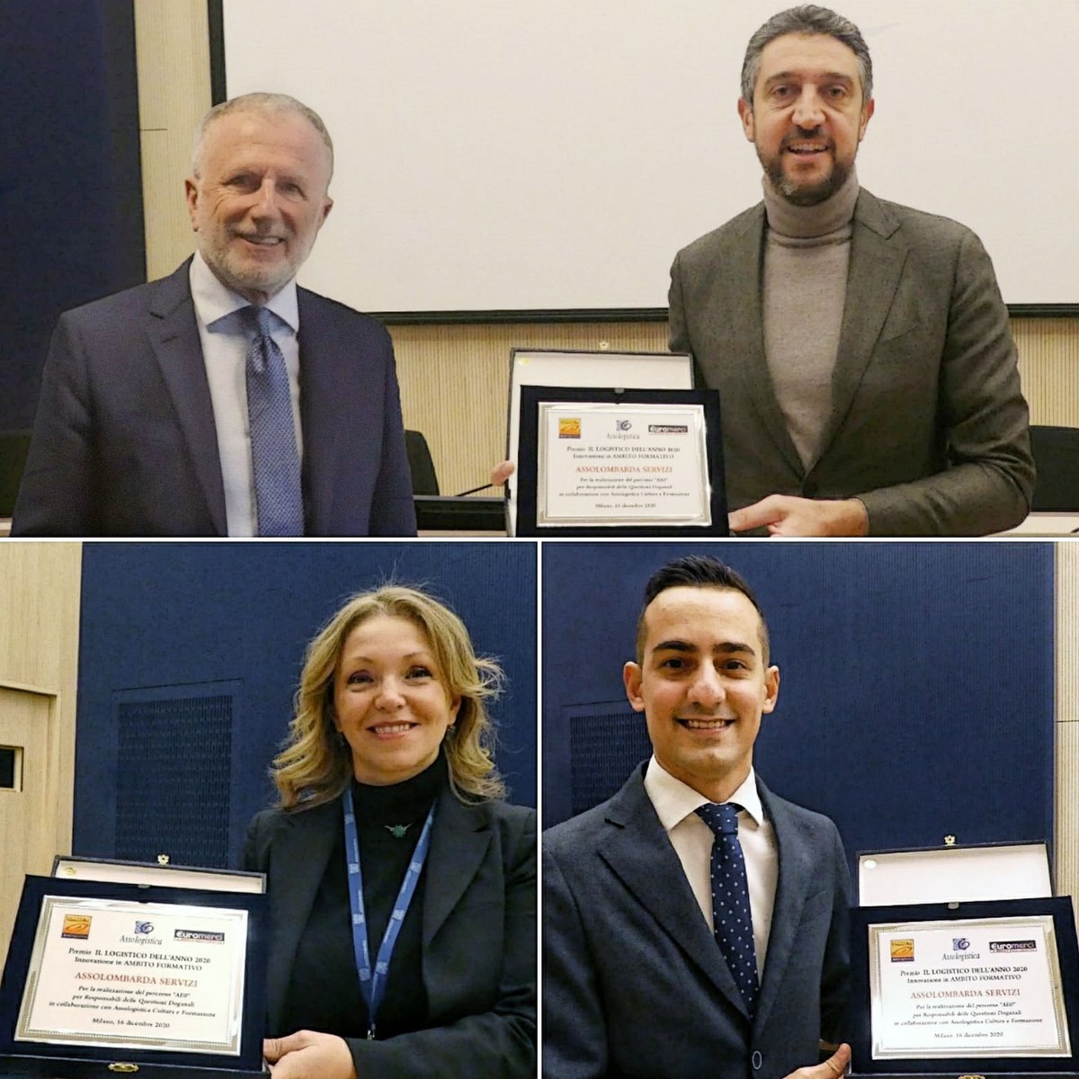 Grazie ad #EuroMerci e ASSOLOGISTICA per averci conferito il #PremioLogistico 2020 per il nostro corso #AEO per responsabili delle questioni doganali!
➡️ ow.ly/YD0W50CN0Il

#Awards #formazioneaziendale #motivazione