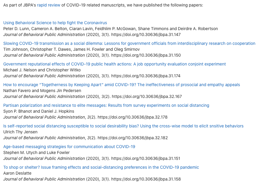 Journal of Behavioral Public Administration tweet media
