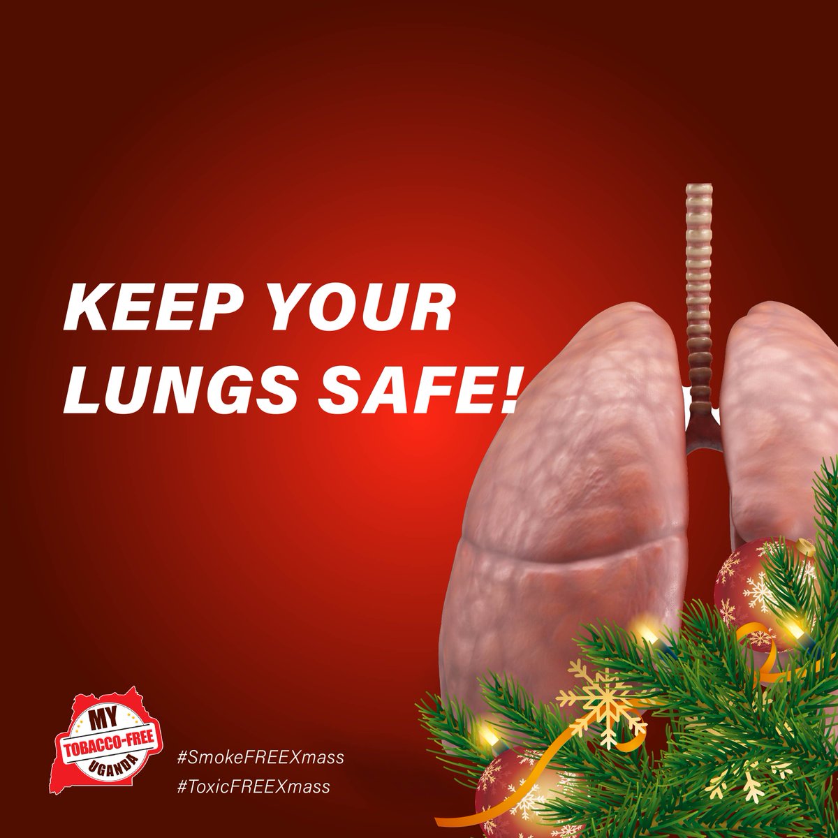 TobaccoCtrlUg's tweet image. During this Festive season, enjoy a #SmokeFREE #Xmass.

Breathe clean air, avoid any form of smoke or tobacco toxic substances, and stay safe.

#StaySafeUG #TobaccoControl 

@BelindaMosesSA @RTBAGUMA
@bobwaynewonder @CynthiaAhumuza @LoneChildMJB @Dphyn1