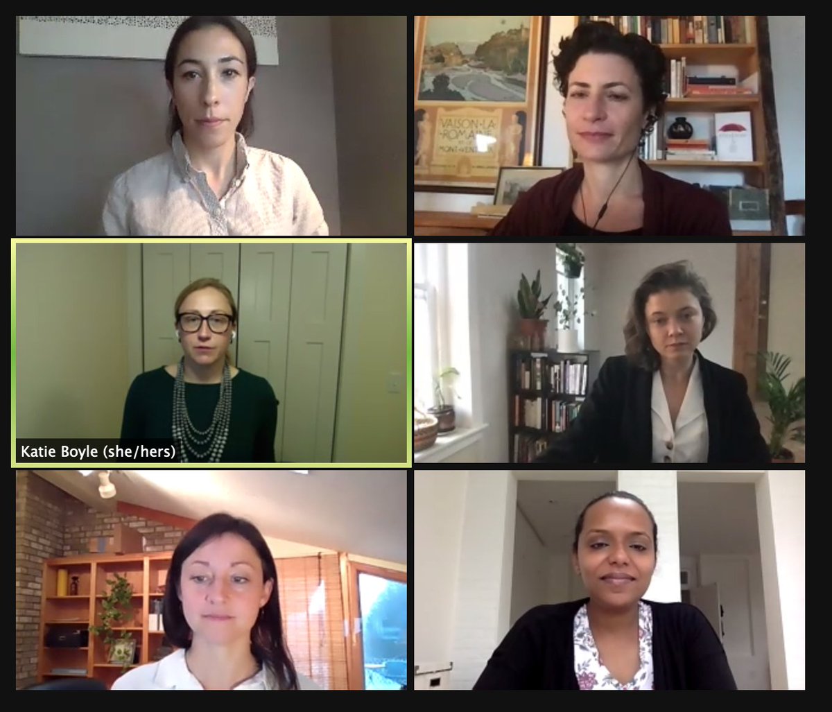 AlexandraCrisc's tweet photo. Kicking off the morning listening to these awesome women discuss #Sustainability in Consumer Habits. Thank you @LMHQ_NYC, @SandraGoldmark, my classmate @ElizaEdge, @AptDeco, @BardMBA, and my professor #JenniferRussell @virigina_tech #FixUp #CahootsCo #circularity #circulareconomy https://t.co/KTKazcDeEZ