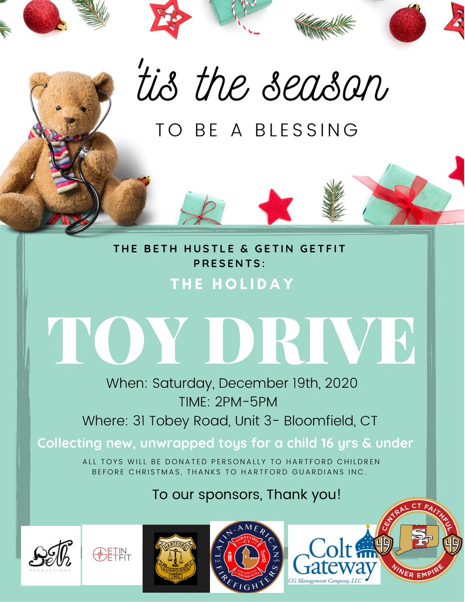 GetinGetfit's tweet photo. ✨🎁Christmas is right around the corner! 🎄✨Please join us as we donate toys to the children of Hartford
•
12/19/20
New unwrapped children’s toy
2-5pm
31 Tobey Rd. Unit 3 Bloomfield, CT 06002
•
#GETINGETFIT #NODAYSOFF #TOYDRIVE https://t.co/SwVyAKVV3j