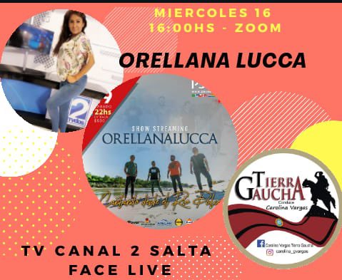 orellanalucca's tweet photo. Hoy desde las 16hs #zoomlive con @manurellana en Tierra Gaucha de @canal2salta https://t.co/lT07XO3zyo