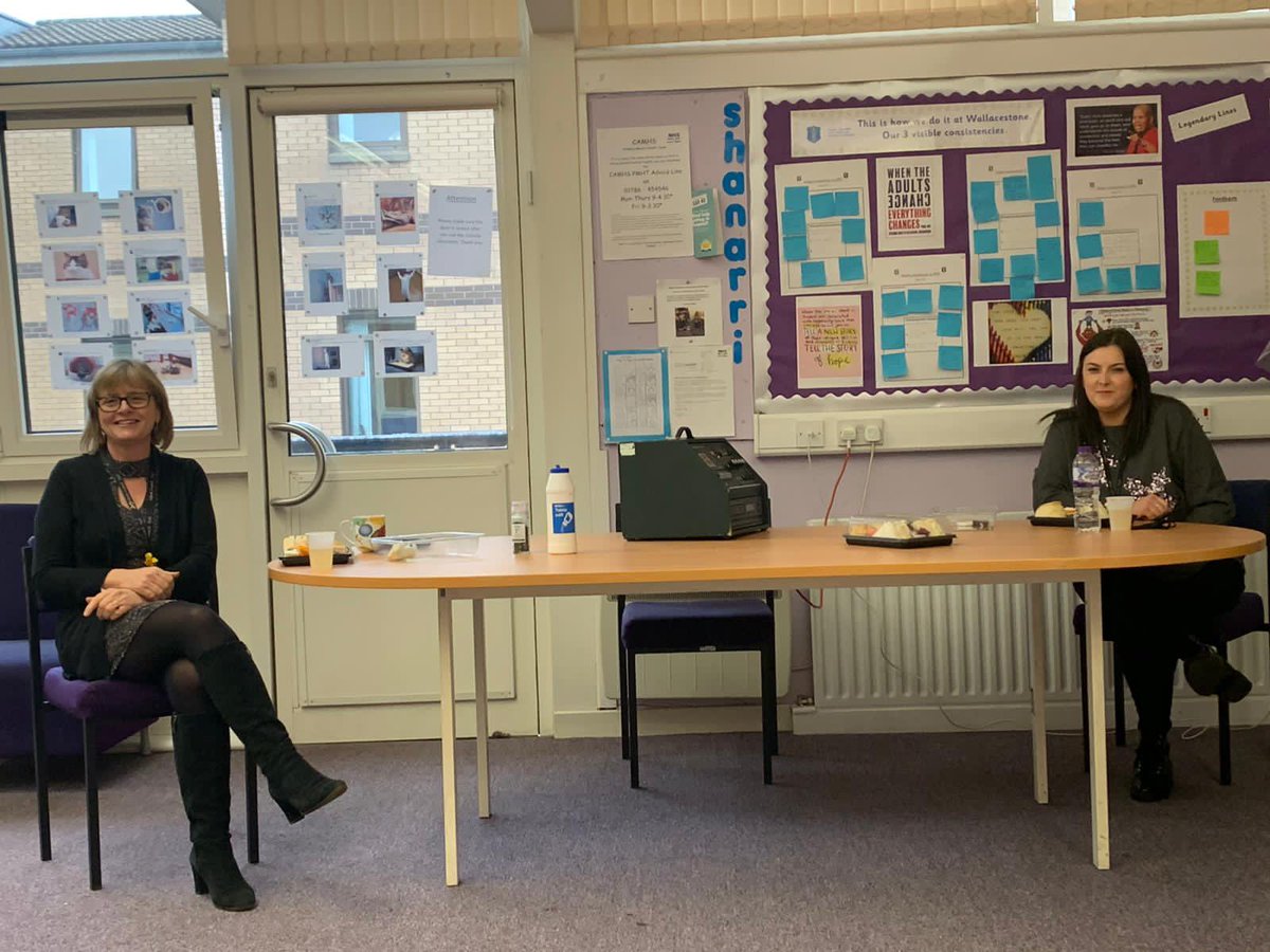 WallacestonePS's tweet photo. More staff enjoying their treat lunch. Two of these ladies are the creative brains behind our secret elf song antics! #wpsfamily https://t.co/rOjCbpugHB