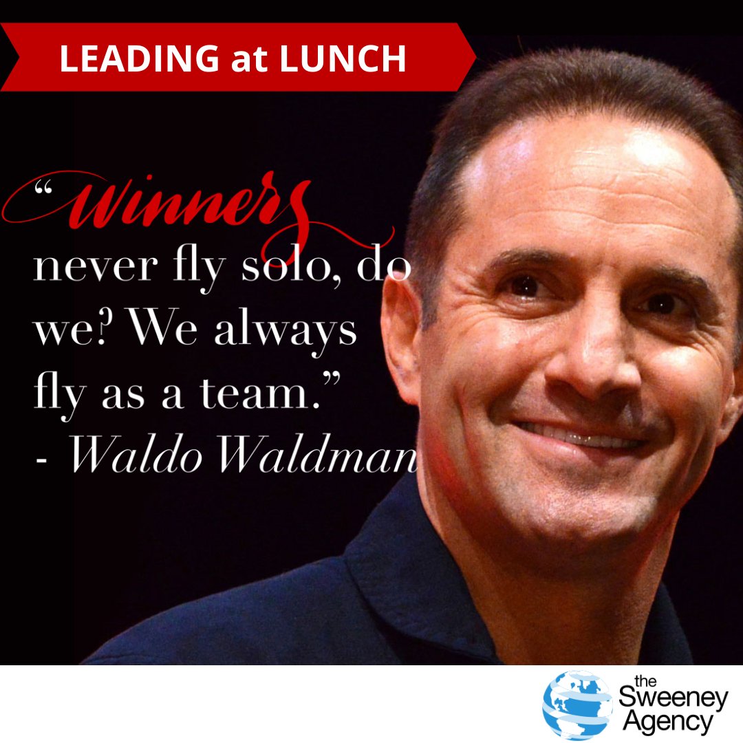 Derek Sweeney (@dsweeneyagent) on Twitter photo Who's your "wingman" ?
Today's #Leader@Lunch is someone we can all learn from right now: <a href="/waldowaldman/">WaldoWaldman</a>
Don't fly solo. Waldo can show you how in his dynamic virtual events. Find out more by getting in touch.
#leadership #teamwork #virtualevents #keynotespeaker Who's your "wingman" ?
Today's #Leader@Lunch is someone we can all learn from right now: <a href="/waldowaldman/">WaldoWaldman</a>
Don't fly solo. Waldo can show you how in his dynamic virtual events. Find out more by getting in touch.
#leadership #teamwork #virtualevents #keynotespeaker