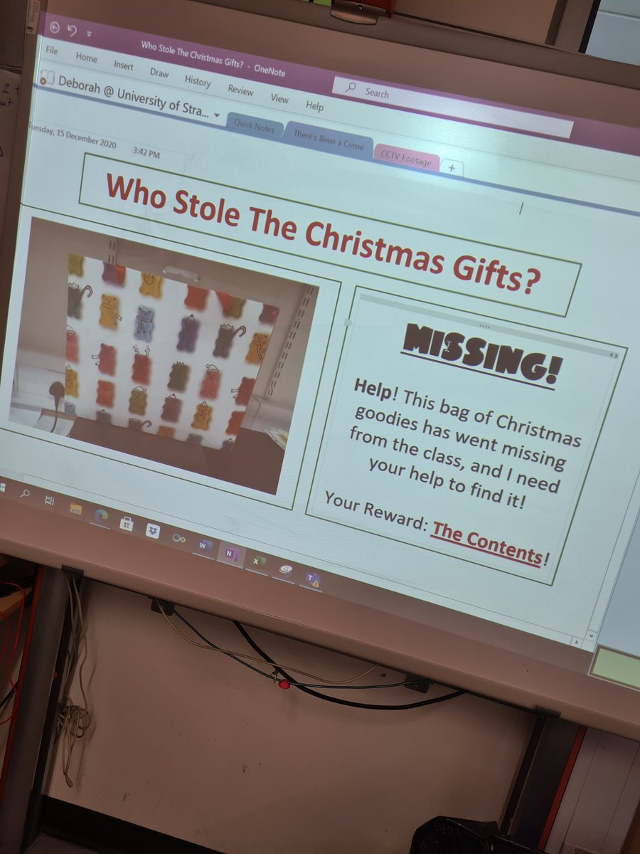 MrBeattie10's tweet photo. @MissDDuke's last S1 Science lesson is a challenge task to find the Christmas present theif! 😱 - Pupils loved the challenge! @invacad @invacadsci https://t.co/dwiQUm0a97