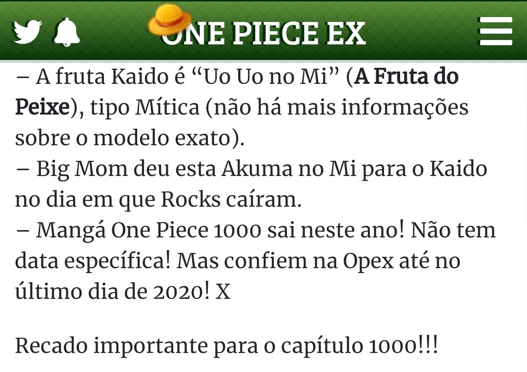 goingmarryofc's tweet photo. No próximo capítulo de one piece nós teremos detalhes da luta de yamato e ace, o capítulo 1000 vai sair ainda em 2020!!

#onepiece999 #capitulo1000 https://t.co/SQqm5oo25y