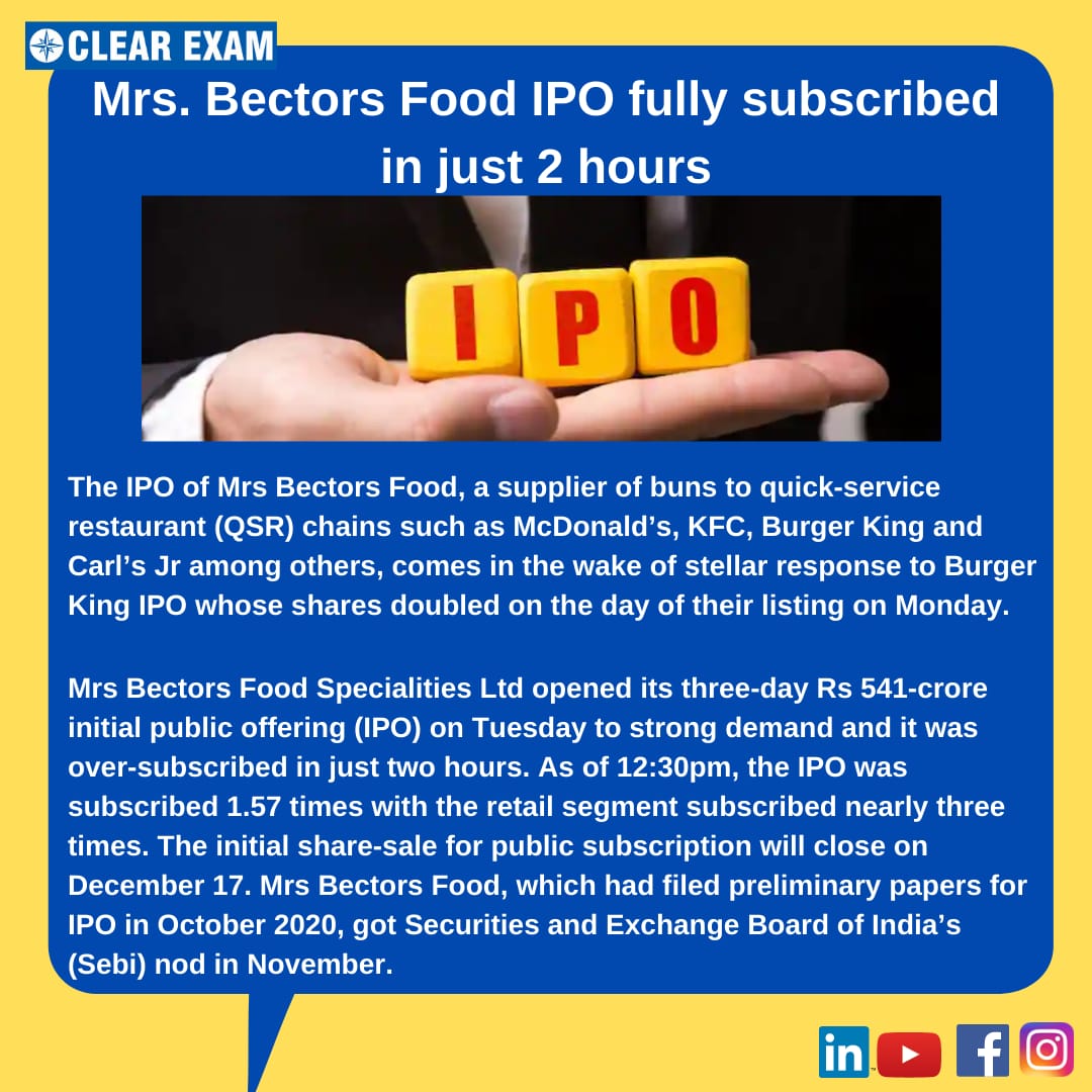 Current News
Which company was subscribed in 2 hours?? Let's check and get updated 
#ipo #sebi #foods #currentaffairs #SEBI #subscribed #currentnews #updates #demand #news #gk #generalknowlege