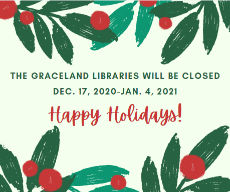GU_Libraries's tweet photo. The Smith and Grabske Libraries will be closed Dec. 16 to Jan. 4. Have a happy new year! https://t.co/8ZFIfLzivX