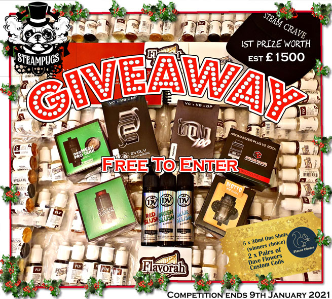 Please share far and wide!! 
steampugs.co.uk/competition
Simply copy and paste the above 👆👆 link into your browser to find out how YOU could be the lucky winner of this MASSIVE HAUL 👇👇