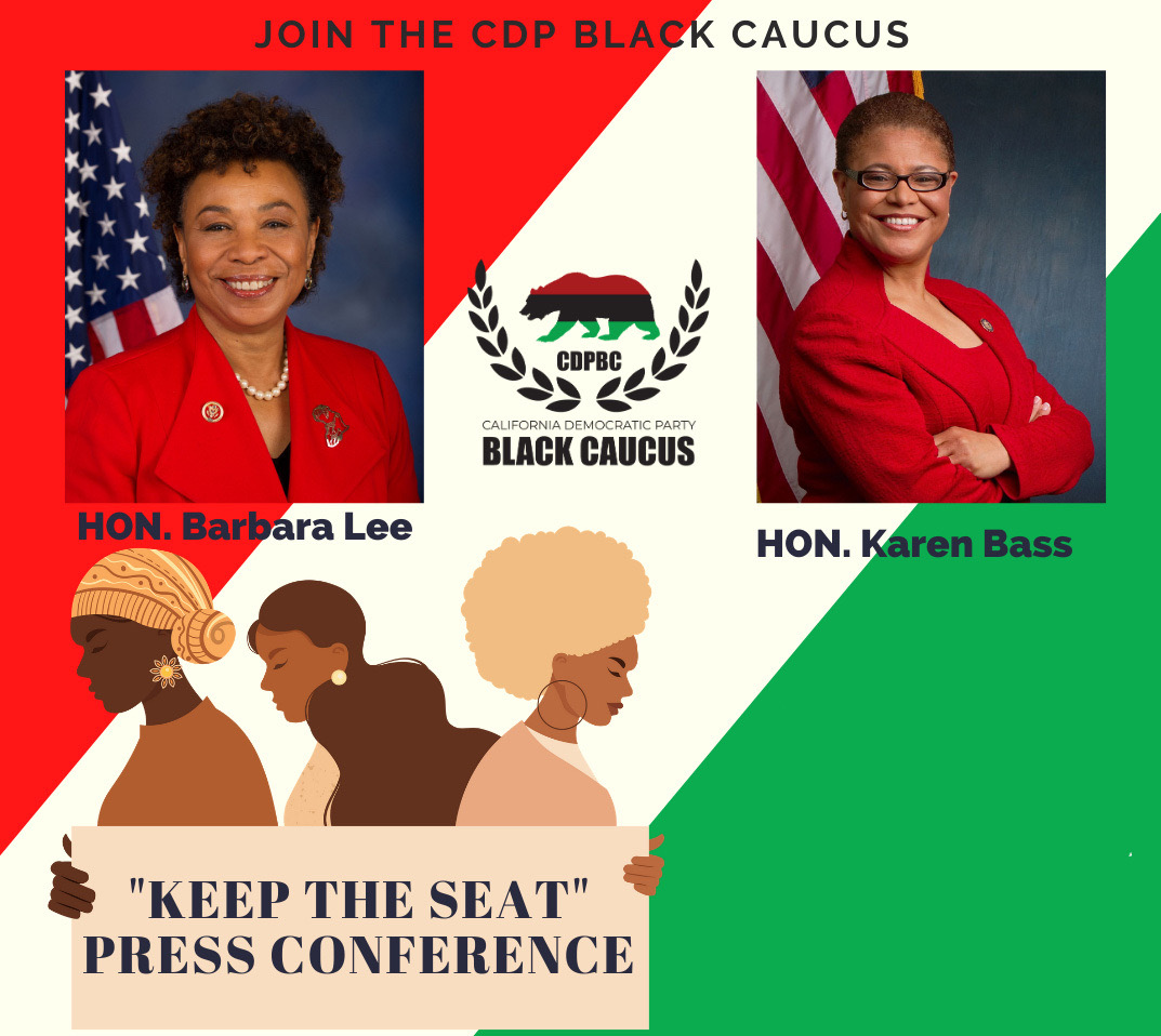 cdpblackcaucus's tweet photo. Let Gavin Newsom California Governor @GavinNewsom know your #womancrushwednesday is @RepBarbaraLee Congresswoman Barbara Lee or @RepKarenBass Congressmember Karen Bass to complete the term of Kamala Harris @KamalaHarris #keeptheseat #blackwoman #blackgirlmagic #melanin #diversity https://t.co/nwmTBTF56a