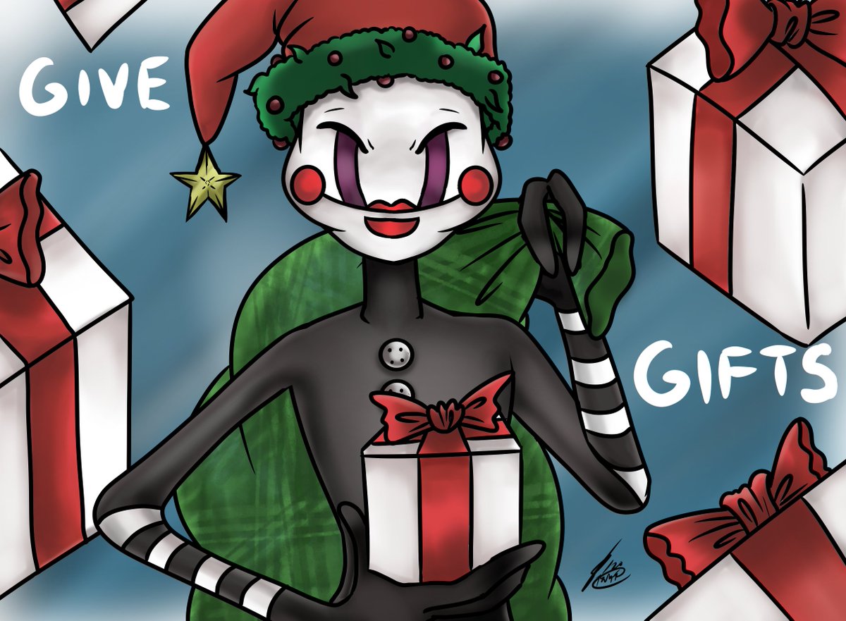 levi_downes's tweet photo. #HappyHolidays ! Have a #poopet! If you see this, please consider donating to #toysfortots and spreading some love to kids who wouldn't have anything otherwise. https://t.co/91kZp7BM0T #FNAF #FiveNightsAtFreddys #fnafart #fnaffanart #fnafpuppet #pleasedonate #charity #digitalart https://t.co/2PDoPBsUGJ