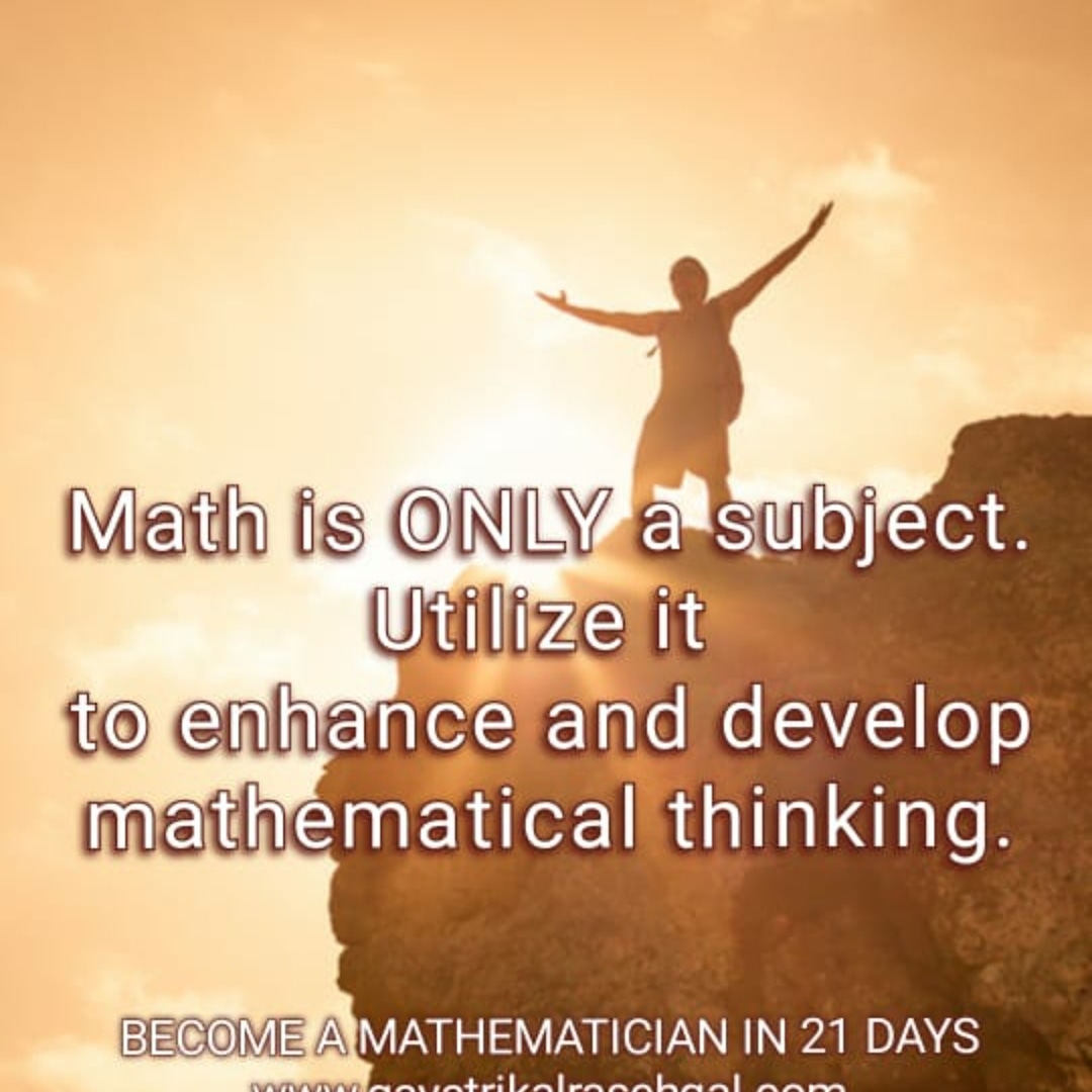 BECOME A MATHEMATICIAN IN 21 DAYS
gayatrikalrasehgal.com 
#nationalmatholympiad #MathematicalThinking  #parenting #SmritiIrani #teachertraining  #mathematics  #mathsactivities  #Nationalscienceolympiad   #rupapublications #giftedchildren  #barnesandnobles #cbseboard #NCERT