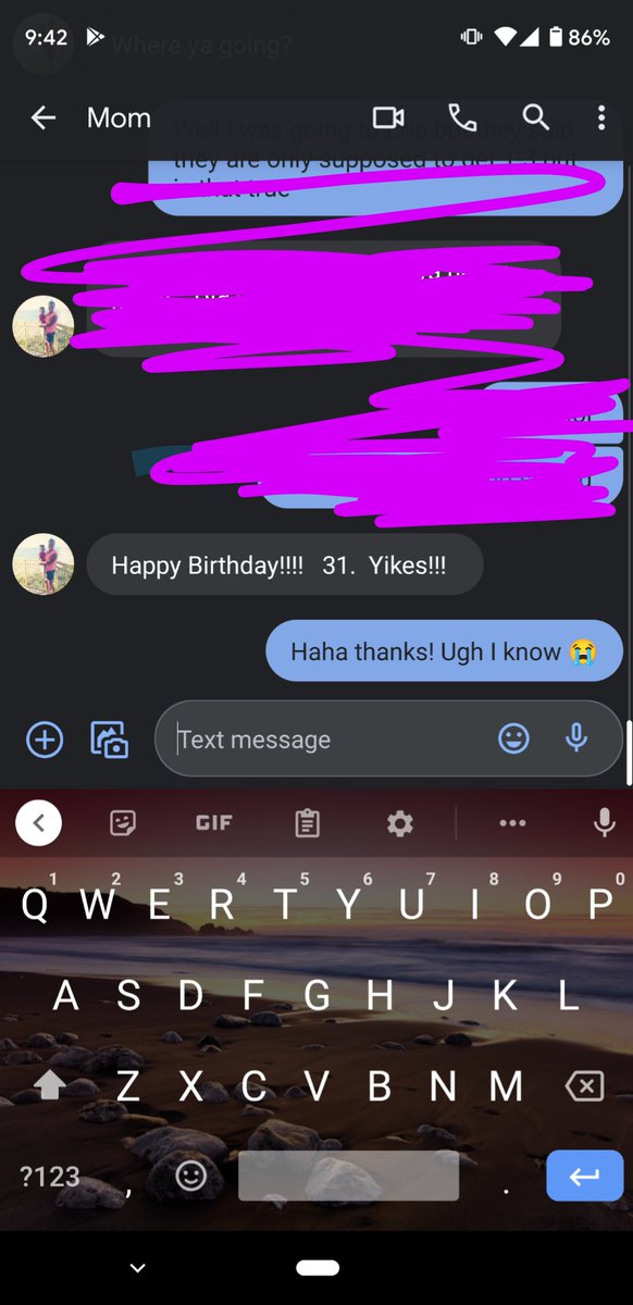 hannahgrieff's tweet photo. Get a mom who wishes you happy birthday like this.... 🤣😭🤔 #old #yikes #happybirthday https://t.co/7dFqM9NoGv