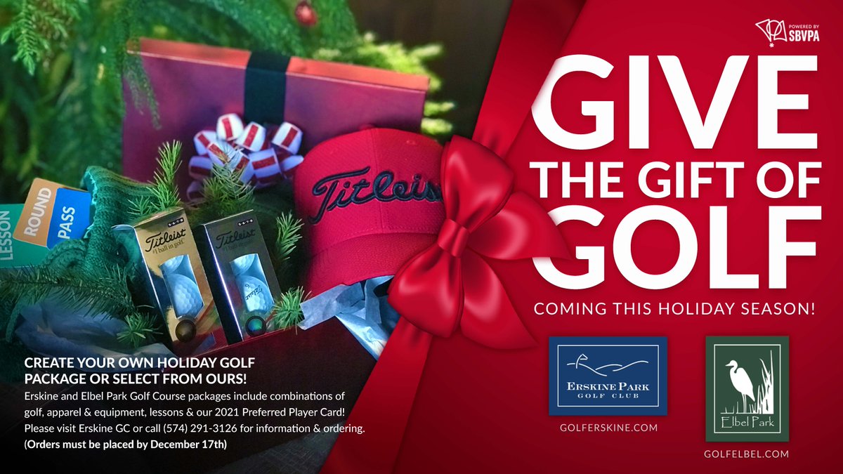 GolfElbel's tweet photo. Swing into the holidays with the perfect gift for the golfer(s) in your life! Our holiday gift packages, ranging from $30 to $150, offer combinations of golf, apparel, golf balls, lessons, and even our exciting Preferred Player Card. Learn more here ➡️ https://t.co/JJCtV3bN4B https://t.co/8RmfyNjnzi