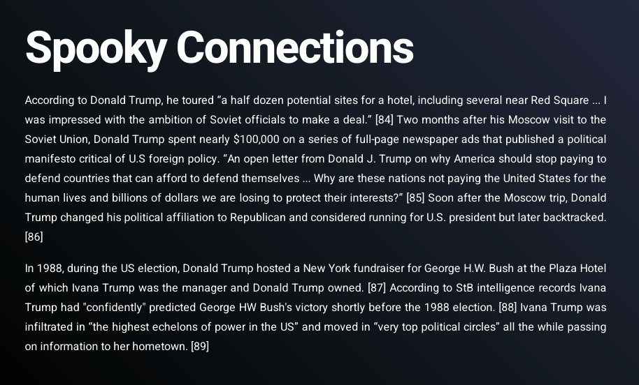 spookygraphs's tweet photo. #SpookyConnections - Donald Trump and Ivana Trump 

A look into the Soviet-bloc intelligence operation targeting Donald Trump to gain information about the US government.

👇
https://t.co/a4JPh2HgzG https://t.co/K0EbD3WyPh