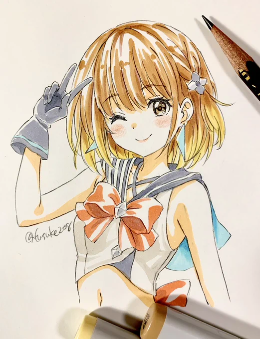 パレプロ絵振り返り。こちらも後はアユムちゃんとハノンちゃんを描けば全メンバー初描き完了…? 