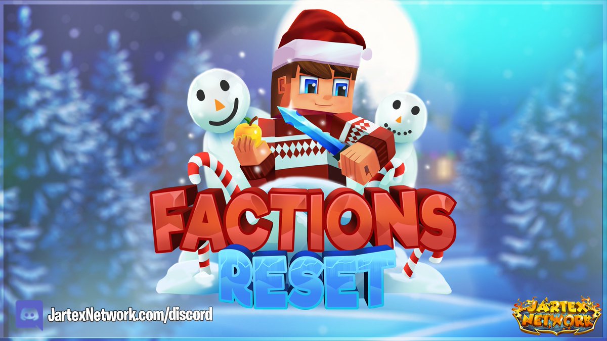 JartexNetwork's tweet photo. JartexNetwork - Factions Reset 🎄

It will be released this coming Saturday, 𝗗𝗲𝗰𝗲𝗺𝗯𝗲𝗿 𝟭𝟵𝘁𝗵 𝟮𝟬𝟮𝟬 𝟴𝗣𝗠 𝗖𝗘𝗧.
📚Find out more: https://t.co/ZibxXgKpqK

We are giving away the following:
 ▪️ 2x Immortal Ranks
 ▪️ 2x €50 gift cards

➡️Like, Follow Retweet to win! https://t.co/sE9grugjyU
