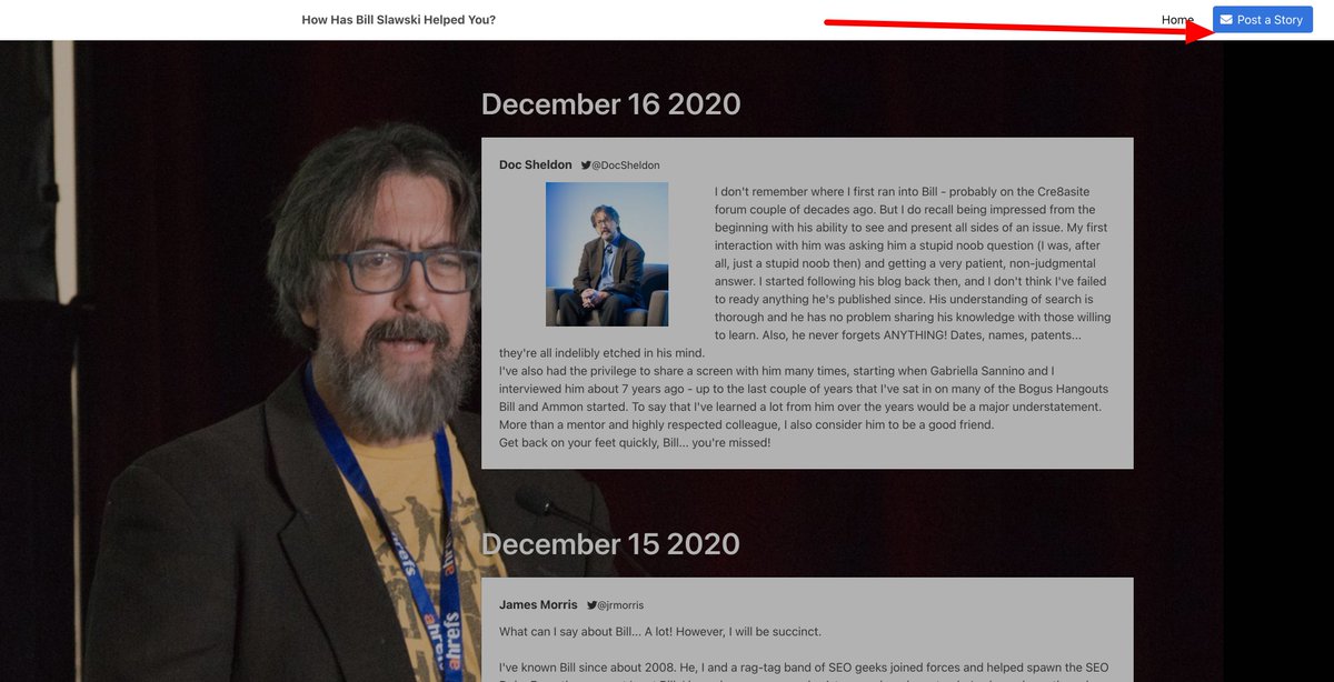 rustybrick's tweet photo. ICYMI: Our educator, our professor, our mentor - Bill Slawski has had a medical issue and it is our time to tell him how much he means to the SEO industry https://t.co/GbK6alHBij  submit a story about Bill at https://t.co/Qxpv7WLL0X https://t.co/04lfBCMIXG