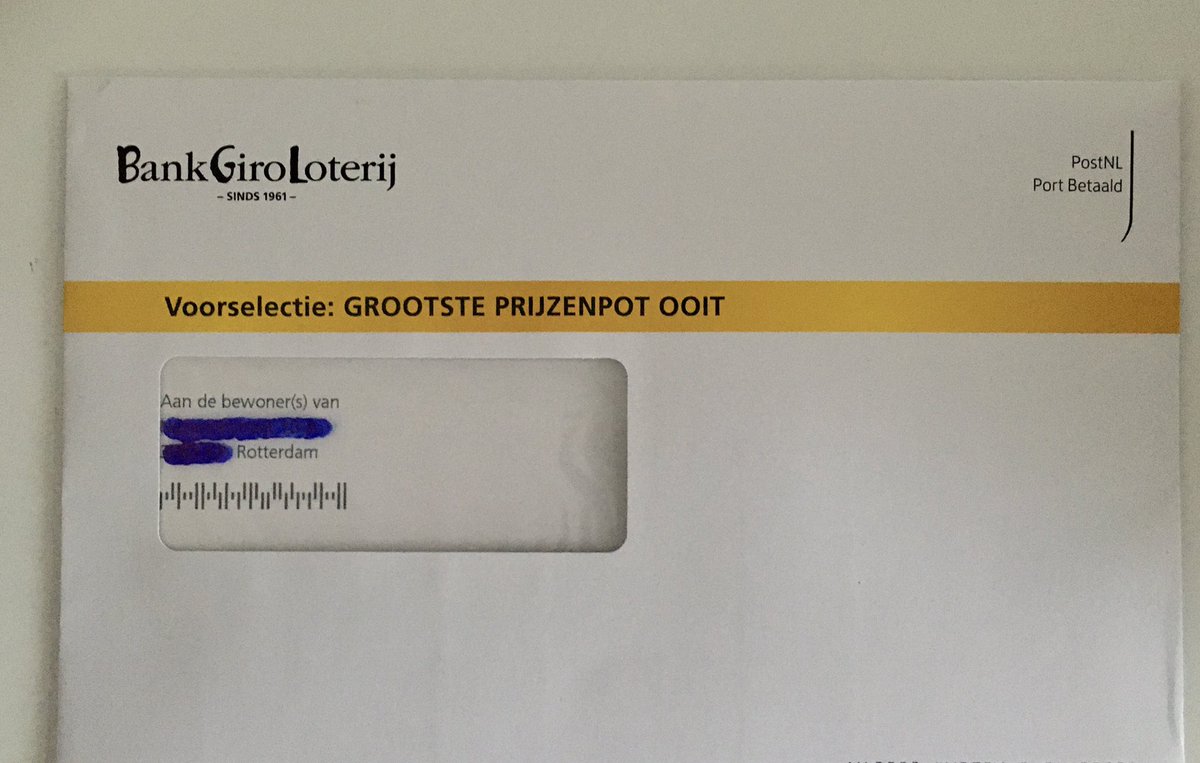 RBSP1's tweet photo. @rotterdam , @arnobonte , @StReclameCode , na #postcodeloterij  gaat ook de #bankgiroloterij ondanks herhaalde klachten &amp; verboden opnieuw #ongewenstereclame &amp; #betaaldereclame in nee-nee brievenbussen in Kralingen-Rotterdam verspreiden . https://t.co/Ee0yccSDy1