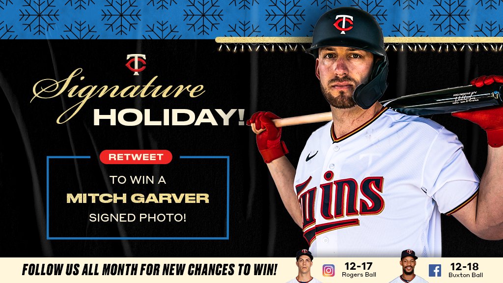Twins's tweet photo. RT for a chance to win a signed photo of @MitchGarver! 

#signatureholiday https://t.co/bQkkIv87Au https://t.co/0eMRc86qFL