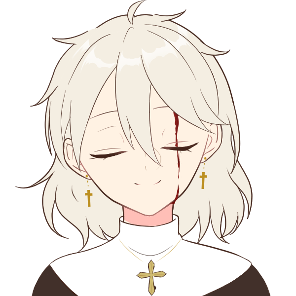 Reo Pc プリエール シスターの女 スコップと棺桶を持って埋葬巡礼の旅よ 出目も頭もちょっとヘンな子 でも基本的には優しいシスターさんです ほんとだよ 名前 Priere はフランス語で 祈り