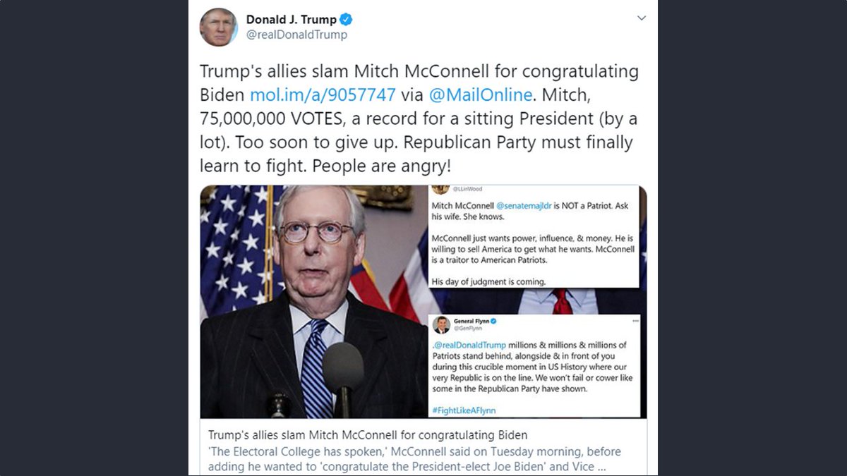 Oh, Mitch - this could have worked out so differently for you!when is an "ALLY" not an ally? When their deeds do not match their words. When they lie. When they frustrate justice when it's needed most!oh well - you have to break some eggs to make an omelette?