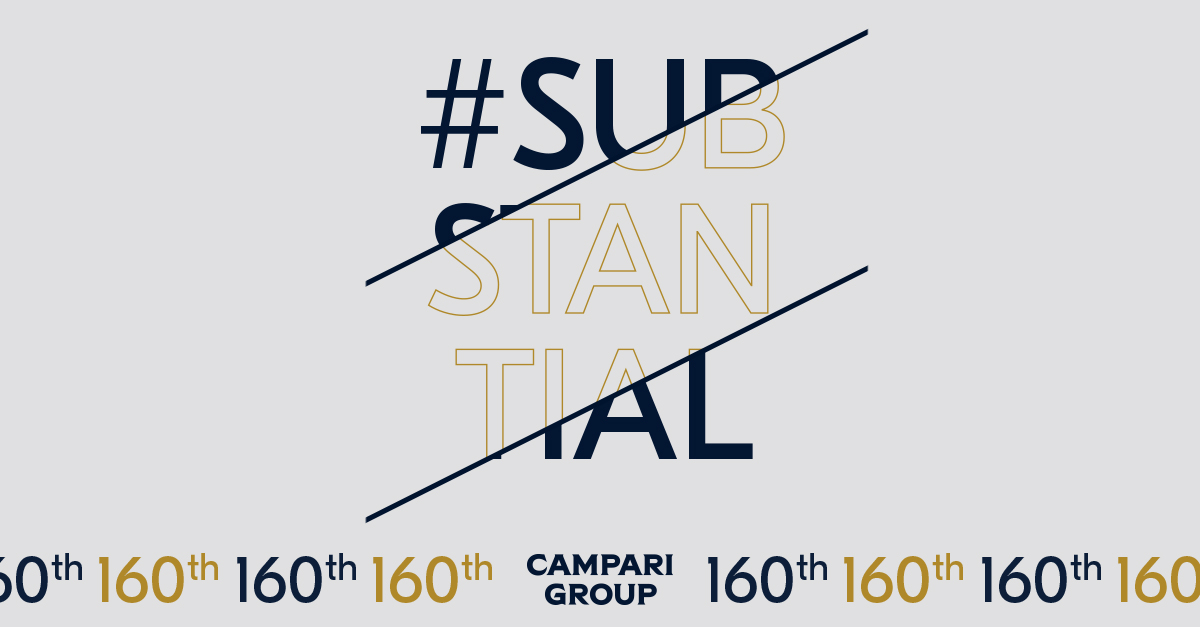 GruppoCampari's tweet photo. We are #Substantial in our vision and our actions. We work together, a common goal to pursue, as one.
#Campari160 #Since1860 #CampariGroup https://t.co/vZPWX0f4W4