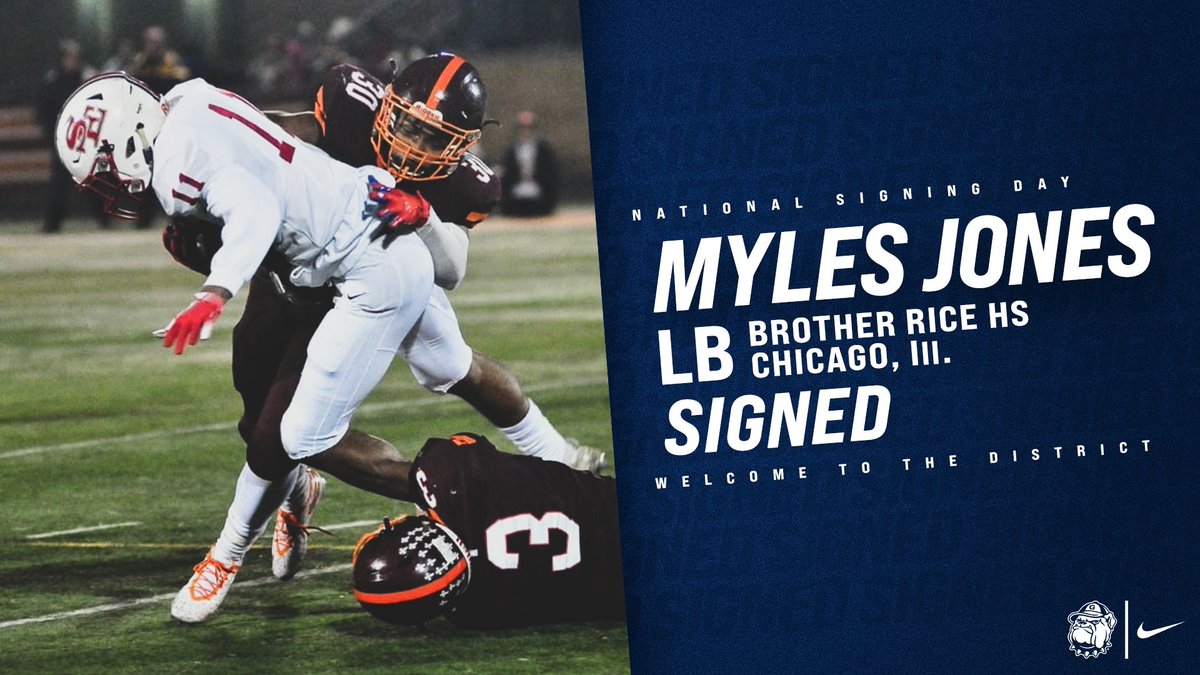 HoyasFB's tweet photo. Excited to welcome another big time LB! This time all the way from CHI TOWN! His size and physicality is definitely going to make us better on defense. Welcome to the family @mjones_chicago ! #DEFENDTHEDISTRICT #HOYASAXA https://t.co/LKjDLKH52M