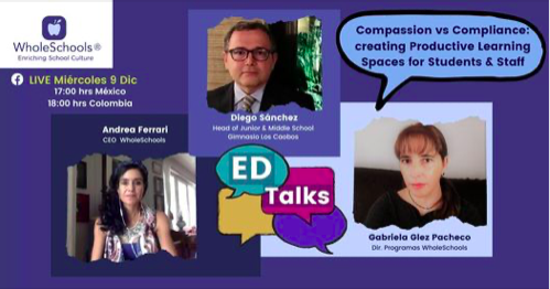 WholeSchoolsInt's tweet photo. WholeSchools Ed Talks Series                               "Compassion versus Compliance"Diego Sánchez Head of Junior/Middle School Gimnasio Los Caobos, Bogotá Colombia https://t.co/wYWQNVPigT https://t.co/EGQZA1kree