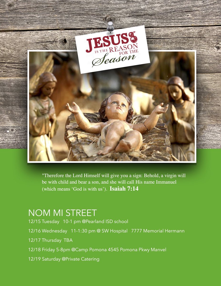 Here is our schedule! Catch us Today @ 7777 SW Fwy at Hermann Memorial SW from 11-1:30! #nomminess