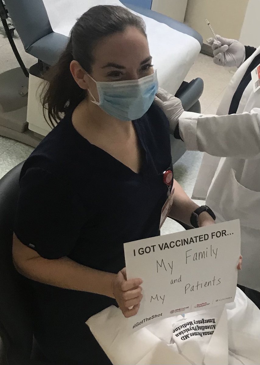 BrennaFarmerMD's tweet photo. #IGotTheShot I am so excited! I believe in science. I got vaccinated for my family and my patients . . . And to be honest, everyone!! As a leader, I’m proud to set an example for my team and everyone I work with on a daily basis! @nyphospital @WeillCornell @WCMEmergency https://t.co/xhuoti2YU3