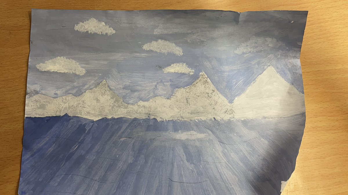 ChagallClass's tweet image. Here’s a few of our finished Arctic paintings!