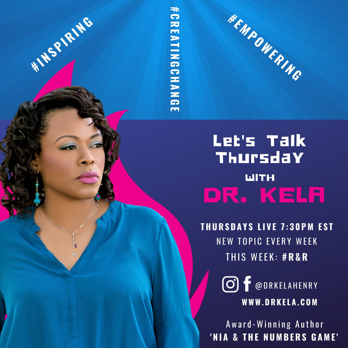 DrKelaHenry's tweet photo. #LetsTalkThursday Topics Announcement: 12/17/2020 🙌
Tomorrow, we're going to talk about #restandrelaxation and why do we need to recharge our batteries sometimes 😎
Tune in this Thursday @ 7:30 PM (EST) on my Instagram &amp; Facebook page (@drkelahenry) 🙏 https://t.co/8baW6iJvkh