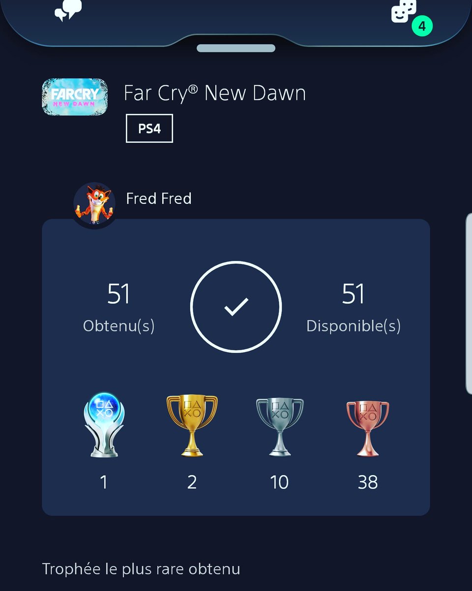 Nouveau platine ! Far Cry New Dawn cette fois 🏆🎮😊
#PS4 #platine #trophées #trophyhunting #jeuxvideo #FarCry #FarCryNewDawn