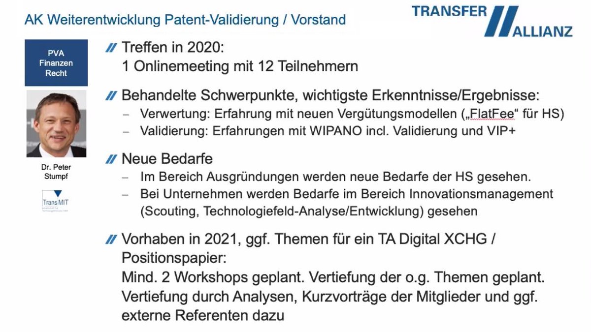 TransMITGmbH's tweet image. Liebe #Transfer Kollegen/innen, wir freuen uns nicht nur euch als Geschäftsstelle @TAllianzeV unterstützen zu dürfen, sondern auch über den Arbeitskreis #Patent #Validierung u.a. zur Verwertung von #IP, #WIPANO &amp;amp; #Gründung mit euch zusammenzuarbeiten
Wer mitmachen möchte 📩 @ #TA