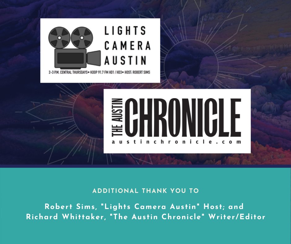 OtherWorldsATX's tweet photo. A grateful shout out to two Other Worlds supporters who provided excellent coverage of our 2020 festival: Robert Sims, host of @lightscameraatx and Richard Whittaker (@YorkshireTX), writer and editor at "The Austin Chronicle."

#OtherWorlds2020 #OW2020 https://t.co/6Ff41MpYuU