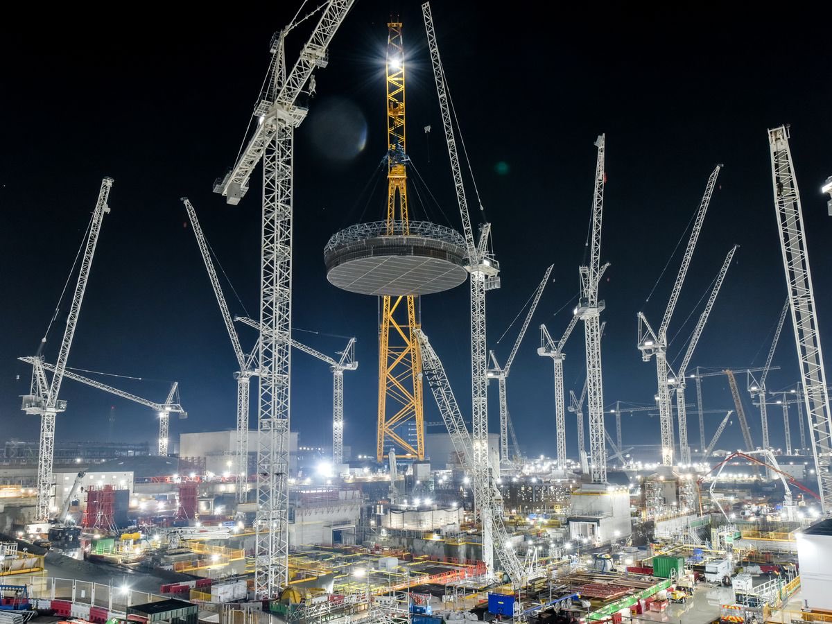 That means this level of construction works for a whopping 10 years directly on the border of a hugely important site for conservation. (Photo of Hinkley Point constructions)